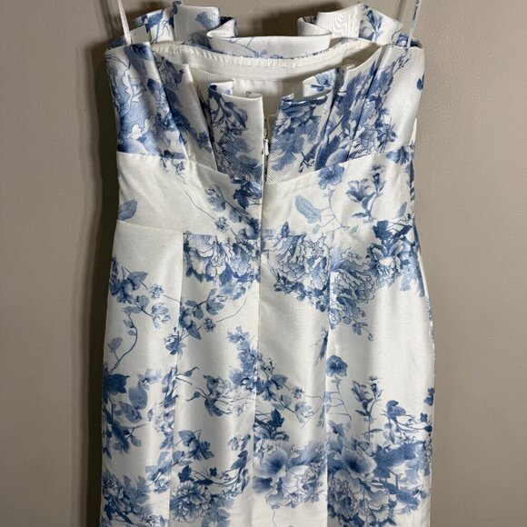 Alfred Sung Floral Ruffle Strapless Trumpet Maxi Gown Women's 4 Cottage Rose NWT - Picture 11 of 12